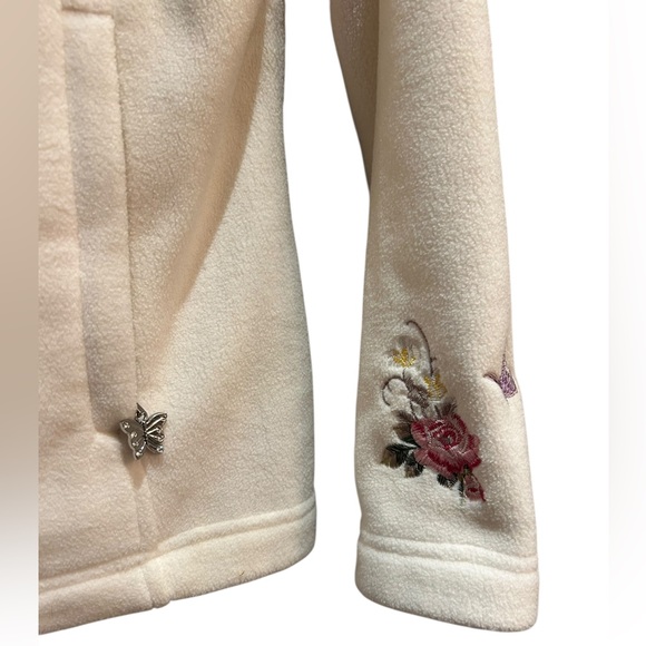 Bradford Exchange Fleece Jacket with Floral and Butterfly Embroidery - Picture 6 of 11